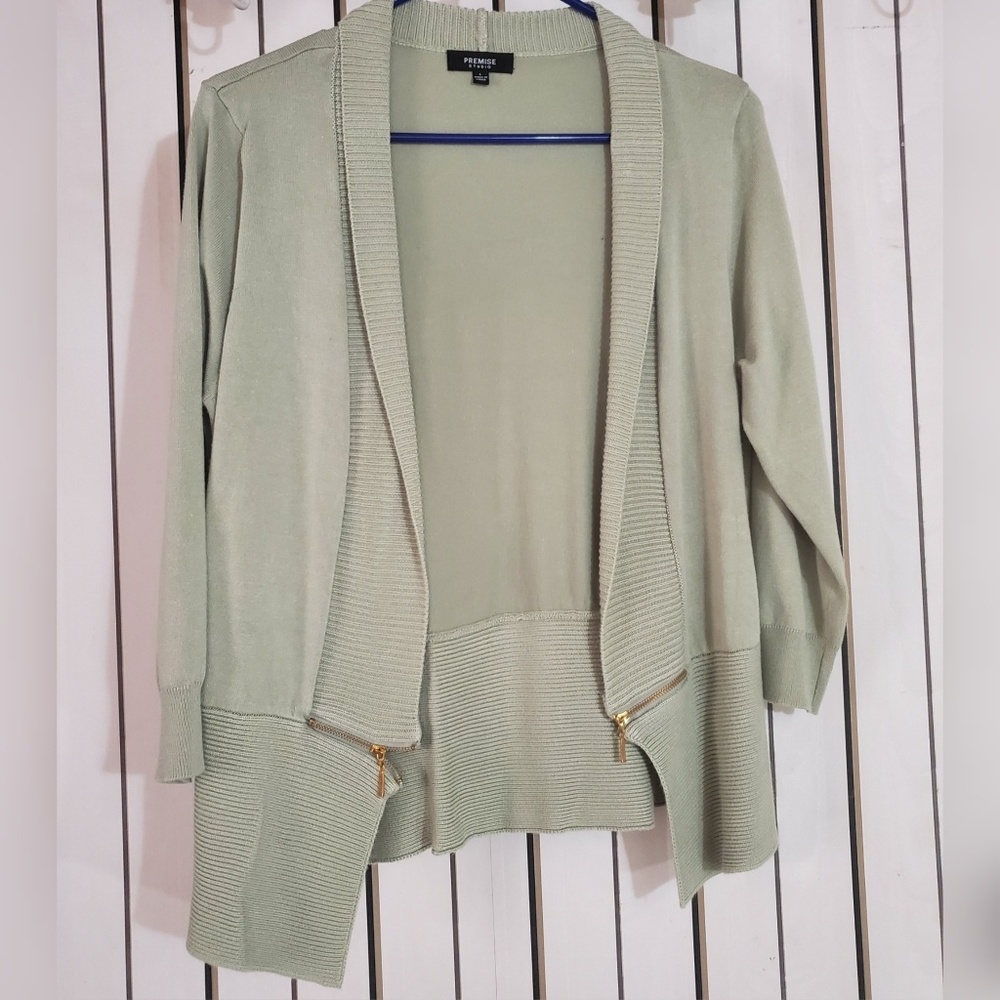 PREMISE STUDIO Artichoke Green Cardigan